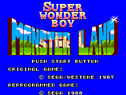 Super Wonder Boy - Monster World Title Screen
